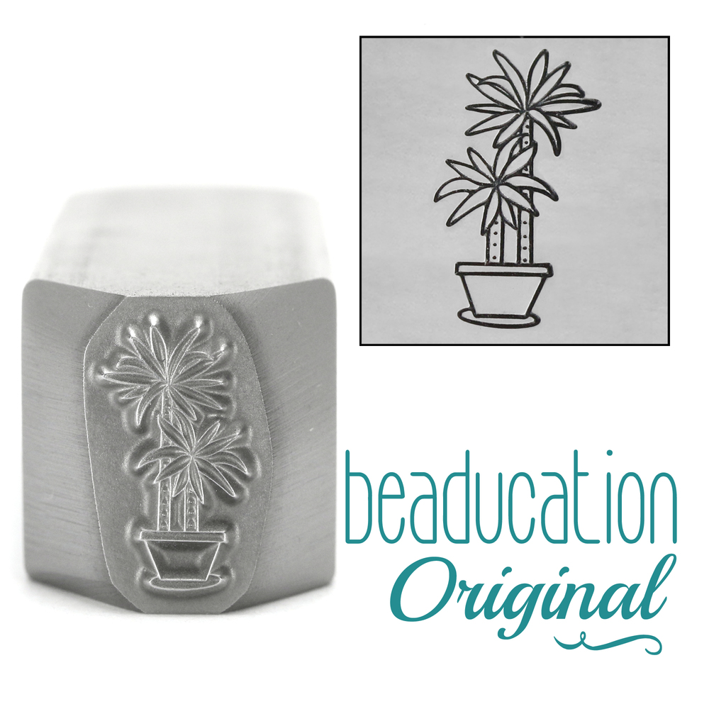 Metal Stamping Tools Dracaena Corn Plant Metal Design Stamp, 13mm - Beaducation Original
